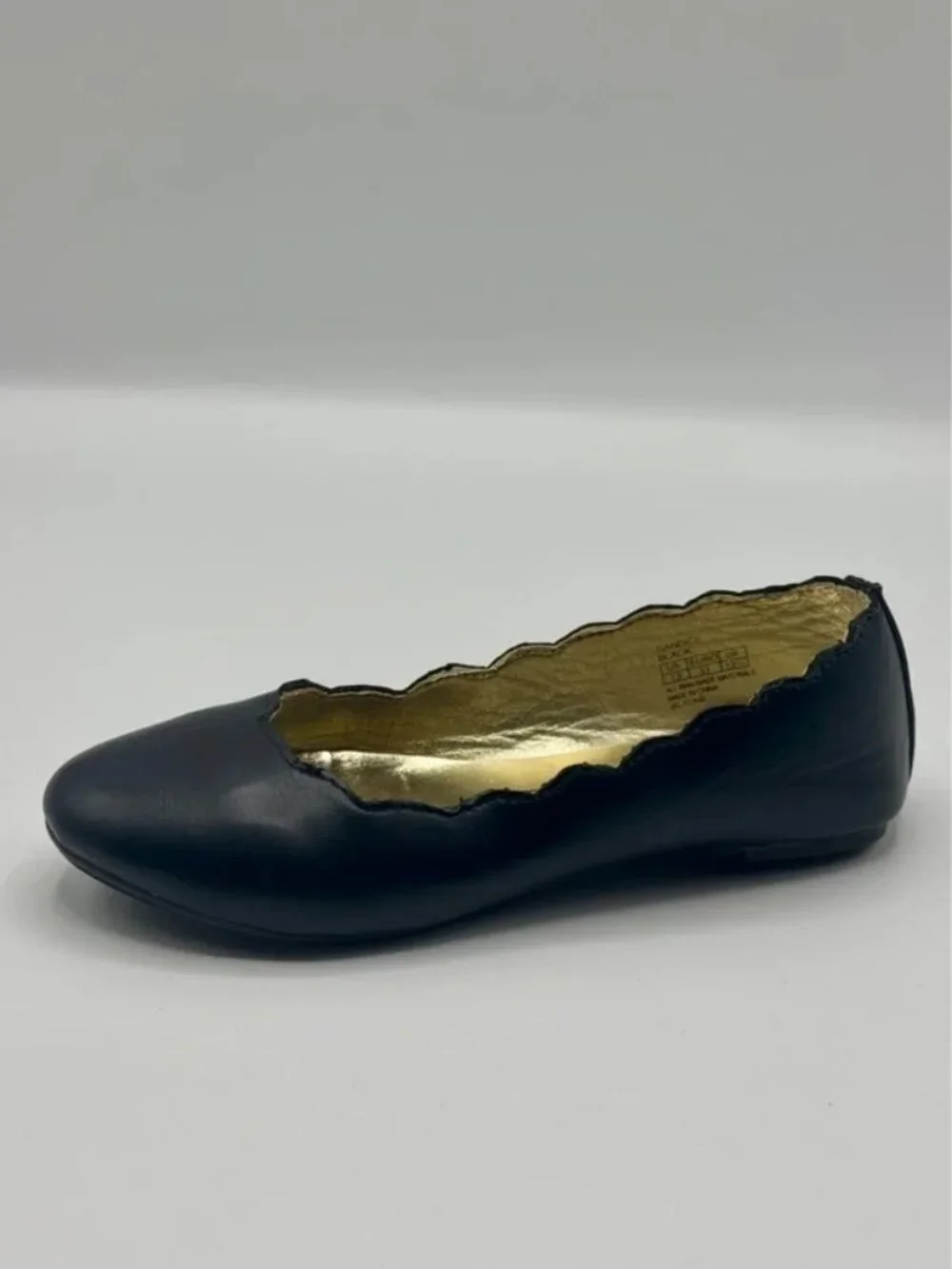 Sam & Libby Ballet Flats Girls Sz 13 Candice Black Scalloped